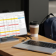 Best portable monitors setup with a slim USB-C display connected to a laptop on a café table