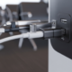 A USB data blocker plugged into a public charging station to prevent juice jacking