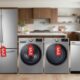 Kitchen showroom display illustrating the best time to buy appliances with discounted refrigerators and washers