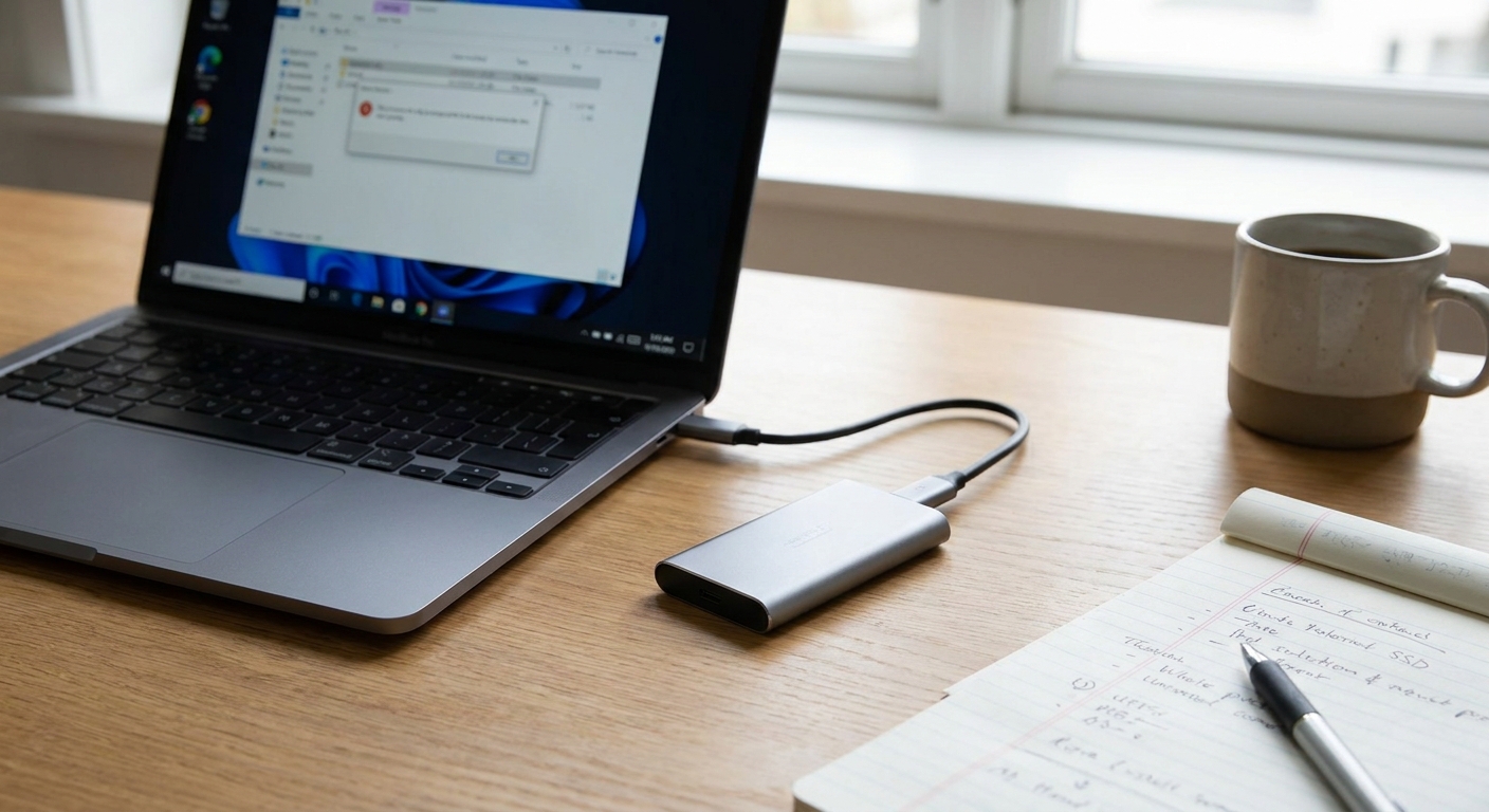 portable SSD not showing up