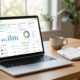 Laptop showing AI job search tools dashboard with job matches and application tracking