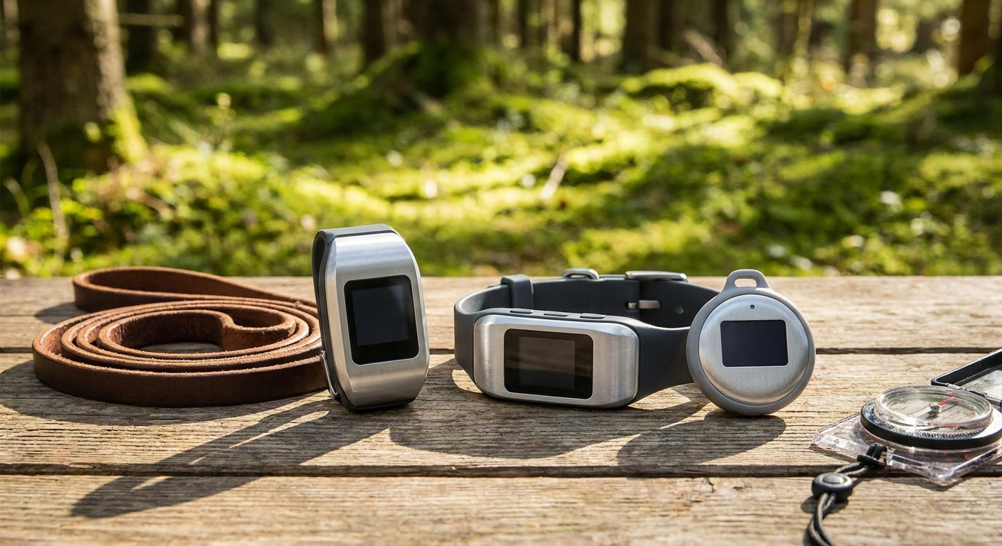 A GPS tracker attached to a dog's collar, representing one of the best GPS dog trackers for pet safety