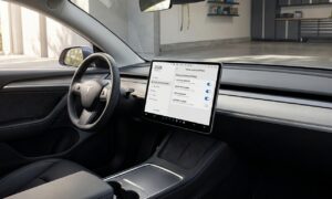 Car infotainment screen showing smart car data privacy settings menu