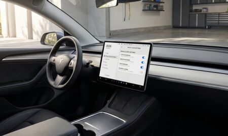 Car infotainment screen showing smart car data privacy settings menu