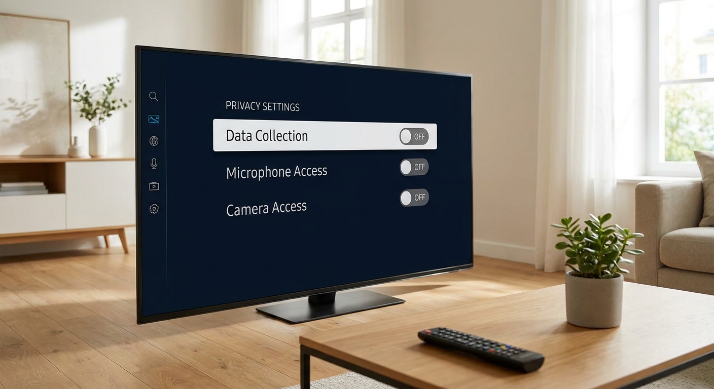 Smart TV settings menu showing how to stop smart TV spying through ACR tracking toggles